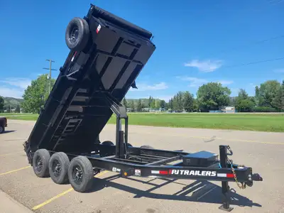 MAKE: PJ TRAILERS MODEL: HD LOW PRO TRIAXLE DUMP TRAILER 8" I-BEAM FRAME SIZE: 7' X 16' AXLES: 3 - 7...