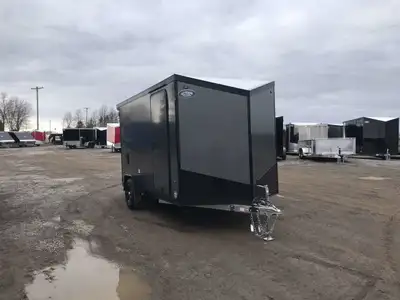 LEGACY SERIES ALL ALUMINUM FRAME 7' X 12' SINGLE AXLE CARGO WITH BARN DOORS, 6in. EXTRA HEIGHT, KAPE...