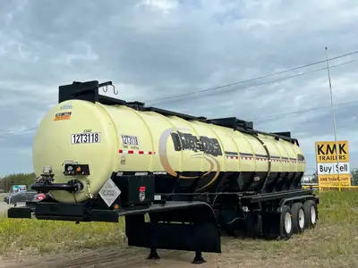 2012 Hutchinson 39,000 Liter (10,302 Gallon) Crude Oil Aluminum Tank Trailer with Liner Aluminum Tan...