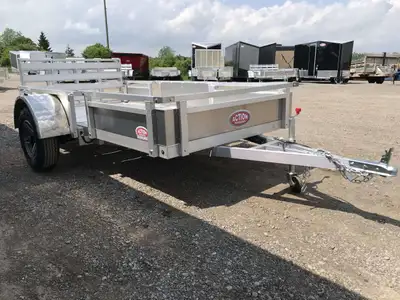 HOMEOWNERS SPACE-SAVER SERIES 5 X 10 ALUMINUM UTILITY TRAILER WITH SOLID ALUMINUM SIDES AND REMOVABL...
