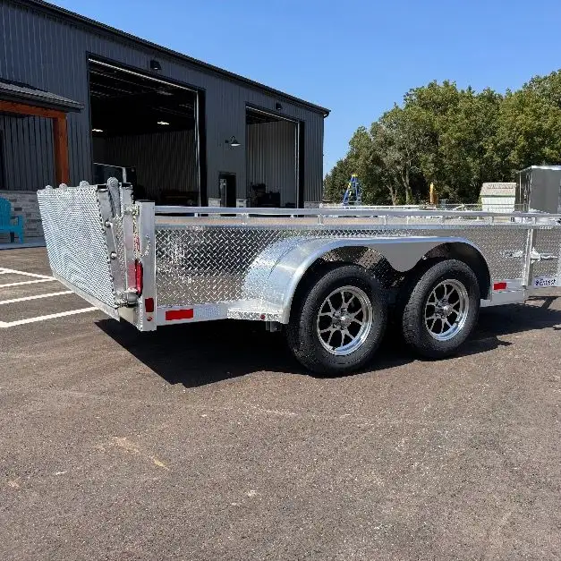 Aluminum 7x16 Tandem Axle Landscape Utility trailer Byfold rear  in Cargo & Utility Trailers in Brantford - Image 8