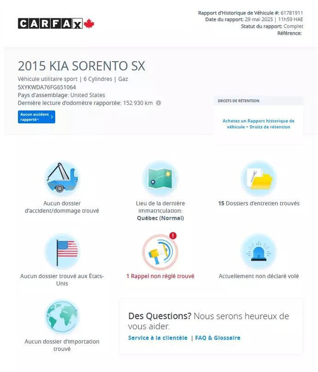 2015 KIA Sorento SX V6 AWD/CUIR/TOIT PANO/NAVI/BLTH/AC/MAGS/AUCU in Cars & Trucks in City of Montréal - Image 2