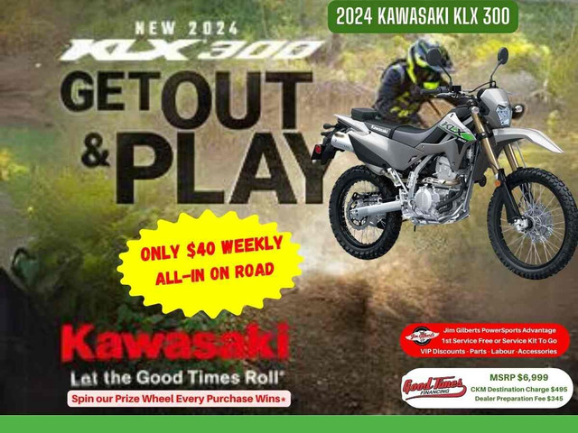 2024 KAWASAKI KLX 300 - Only $40 Weekly in Dirt Bikes & Motocross in Fredericton