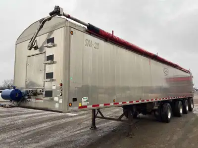 2015 Trout River 48 ft Quad/Axle SPIF Aluminum Shuttle Floor Live Bottom Trailer Comes with fresh an...