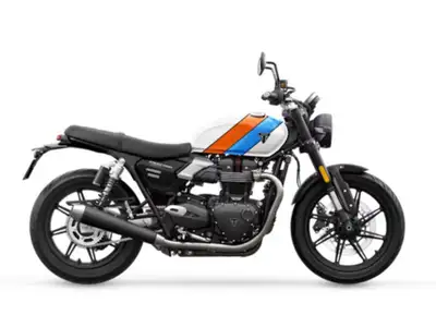 2026 Triumph Speed Twin 900 Pure White/Maui Blue/Tangerine Orange The Speed Twin 900 combines classi...