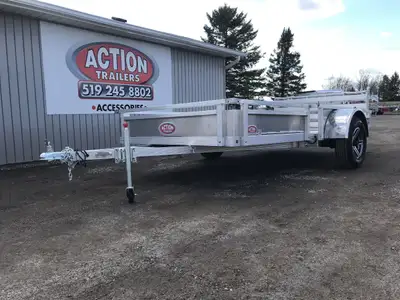 HOMEOWNERS SPACE-SAVER SERIES 6 X 12 ALUMINUM UTILITY TRAILER WITH SOLID ALUMINUM SIDES AND REMOVABL...