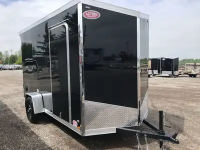 IRON LITE SERIES 6' X 12' SINGLE AXLE CARGO TRAILER WITH REAR RAMP DOOR AND 12in. EXTRA HEIGHT! Unlo...