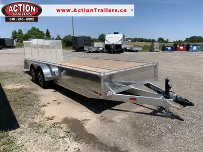 ACTION SERIES 80in. X 20' ALUMINUM UTILITY TRAILER WITH REAR MESHED STRAIGHT GATE! Locally built by...