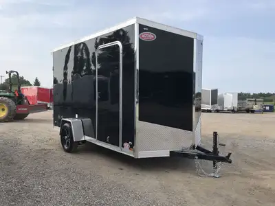 IRON LITE SERIES 6' X 12' SINGLE AXLE CARGO TRAILER WITH REAR DOUBLE BARN DOORS AND 12in. EXTRA HEIG...