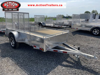SOLID SIDED ALL ALUMINUM 5 x 10  SINGLE AXLE UTILITY-MESHED RAMP