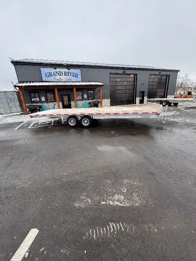 Grand River Trailer Sales Aluminum deck over 24FT straite Tandem axle 5 ton SPECS weight-2084LB max...