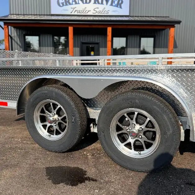 Aluminum 7x16 Tandem Axle Landscape Utility trailer Byfold rear  in Cargo & Utility Trailers in Brantford - Image 5