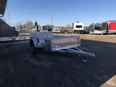 ACTION SERIES 5' X 8' ALUMINUM UTILITY TRAILER WITH REAR MESHED BI-FOLD GATE! Locally built by Menno...