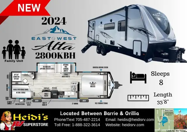 2024 EAST TO WEST ALTA 2800KBH (DBL/DBL BUNKS, OUTSIDE KITCHEN) in Travel Trailers & Campers in Barrie - Image 23