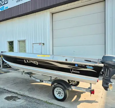 Chaloupe Lund aventure WC 16 pieds 2005 avec un moteur hors-bord Yamaha 15 hp 4 temps et une remorqu...