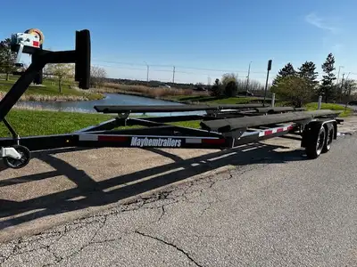 pontoon boat trailer. This float on style pontoon trailer 18’/23’ tandem axle 4400lb $3999 18’/23’ t...