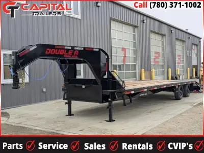 Double A Gooseneck Flatbed Deck Perfect for: Skid steer/ Bobcat Trailer; Loading Trucks/ Cars, Ridin...
