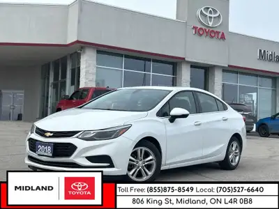2018 Chevrolet Cruze LT featuring Keyless Entry - 6 Way Manual Adjustable Driver Seat - 4 Way Manual...