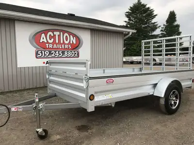 5' X 10' CANADIAN-MADE GALVALUME UTILITY TRAILER WITH EXPANDABLE FRONT LOADING RETENTION GATE AND RE...