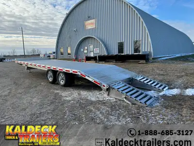 2022 EBY 102in. x 24in. 6in. Aluminum Deckover Equipment Trailer- 14K - (2) 7000# Dexter Torsion Axl...