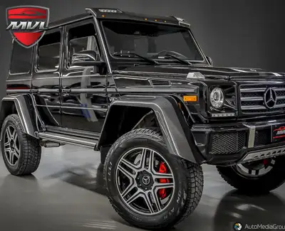 -SPECIAL LEASE RATE 5.99%- 2018 Mercedes-Benz G550 4x4 Obsidian Black Metallic on Designo Black Leat...