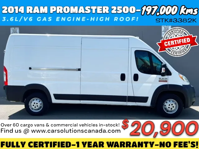 2014 RAM PROMASTER 2500 HIGH ROOF/GAS ENGINE 2500 159/HIGH ROOF