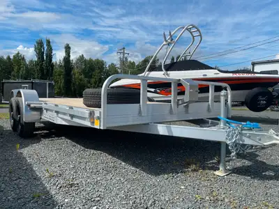 Our 2024 Stronghaul 82” x 14' Tandem 3,500 lbs Axle Aluminum Utility Trailer and Car Hauler is desig...