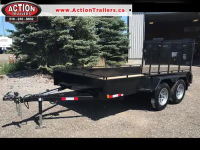 ACTION ESSENTIAL SERIES 6" X 12" UTILITY TRAILER WITH SOLID SIDES AND TOP TIE-DOWN RAIL ( COMES LOAD...
