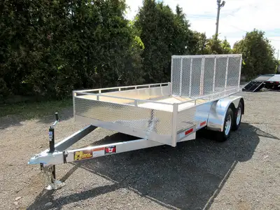 Miska 12' Silver Bullet Deluxe Aluminum Landscape Trailer Made in Canada 80in.x12' Tandem Axle Alumi...