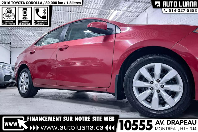 2016 TOYOTA Corolla LE CAMERA/AIR CLIMATISE/DEMARREUR/89,000km dans Autos et camions  à Ville de Montréal - Image 2