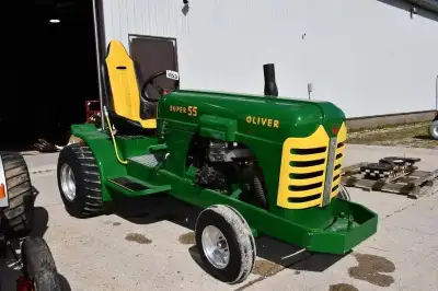 MODIFIED TRACTOR PULL TRACTOR. OLIVER SUPER 55 HOOD, WHEELIE BARS, 26X12.00-12 TIRES. STOCK# 589 THI...