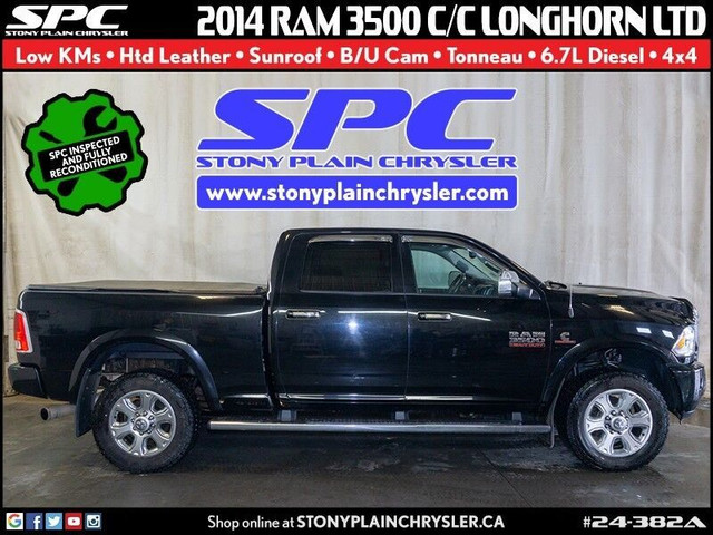  2014 Ram 3500 Longhorn Ltd - Low KMS, Htd Leather, Sunroof in Cars & Trucks in St. Albert - Image 3