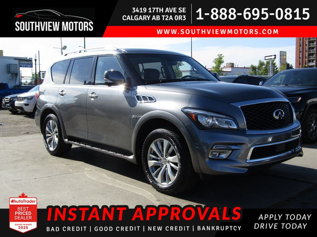 2017 Infiniti QX80 LIMITED 4WD 5.6L B.S.A/360CAM/NAV/2XDVD/7PASS in Cars & Trucks in Calgary