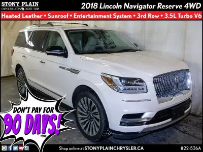  2018 Lincoln Navigator Reserve - Htd Leather, Sunroof, 3rd Row