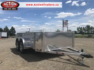 ACTION SERIES 6 X 12 ALL ALUMINUM UTILITY TRAILERS WITH BI-FOLD GATE AND ALUMINUM WHEELS! FLEXIBLE F...