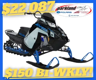JUST ARRIVED! PAYMENTS LOW AS $150 BIWKLY! 2026 POLARIS 850 RMK KHAOS 155 2.75 - HEMLOCK BLUE-BLACK,...