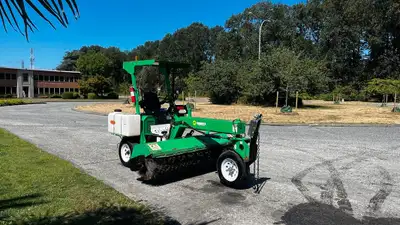 2017 Laymor SweepMaster 300 Sweeper Kubota Diesel, automatic, green exterior, black interior, vinyl....