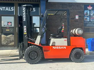 Stock: S1029 Type: Forklift Make: Nissan Model: UGJ02A30P Fuel: LPG Lifting: 6000 Lbs. Mast: 3 Stage...