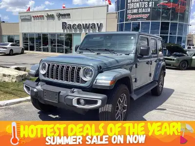 2024 JEEP WRANGLER 4 DOOR SAHARA 4X4 Anvil Exterior Black Premium McKinley Leather Seats 2L Turbo En...