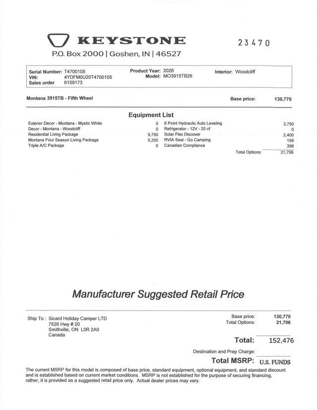 2026 KEYSTONE MONTANA 3915TB in Travel Trailers & Campers in Hamilton - Image 3