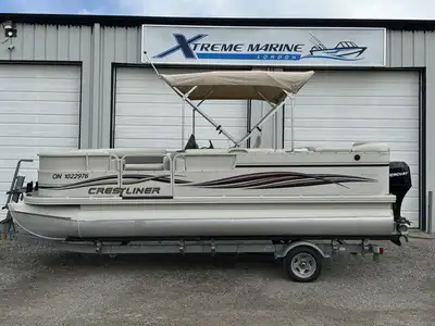2006 Crestliner Pontoon Boat 2085 Sport LX Powered with a Mercury 60hp Big Foot 4-S Includes Bimini...