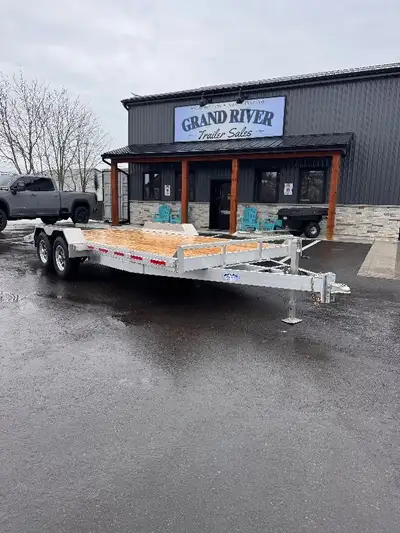 Grand River Trailer Sales Car / cargo trailer Aluminum 18FT (16+2FT Dovetail) andem axle Car/Equipme...