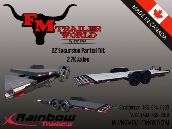 2025 Rainbow Trailers 22' Excursion Partial Tilt Trailer 2x7000  in Cargo & Utility Trailers in Calgary
