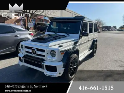 2015 MERCEDES BENZ G 550 4MATIC, DESIGNO INTERIOR PACKAGE, BRABUS BODY KIT, UPGRADE WHEELS, MOON ROO...