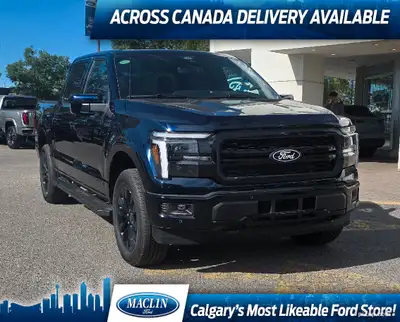 This brand new ANTIMATTER BLUE METALLIC 2025 FORD F-150 LARIAT is powered by a 3.5L POWERBOOST HYBRI...