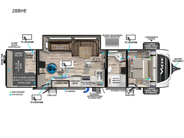 2024 Forest River RV Vibe 28BHE in Travel Trailers & Campers in Brockville - Image 2