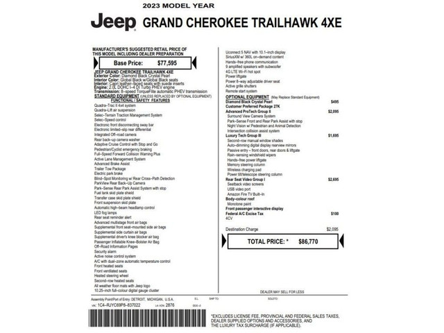  2023 Jeep Grand Cherokee 4xe Trailhawk | DEMO | ADV PROTECH | L in Cars & Trucks in Mississauga / Peel Region - Image 3