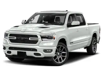 The 2022 Ram 1500 Sport 4x4 Crew Cab in striking white is engineered to impress with its robust 5.7L...
