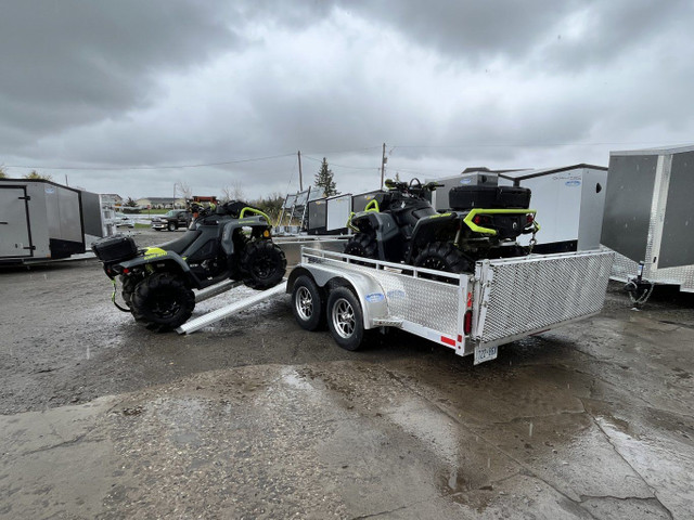 Aluminum 7x14 tandem axle Side Load ATV Trailer rear Byfold in Cargo & Utility Trailers in Hamilton - Image 4