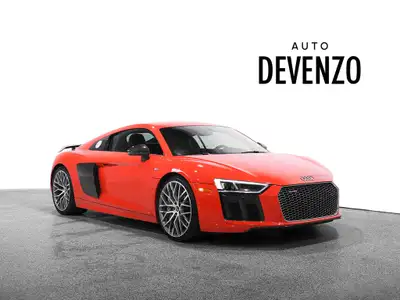 2017 Audi R8 V10 Plus Quattro, Dynamite Red (orange shade) on Black/Express Red Stitching Fine Nappa...